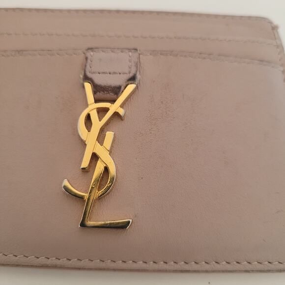 Yves Saint Lauren YSL Leather Calfskin Light Pink Wallet Small Card Holder Fair - Picture 10 of 10